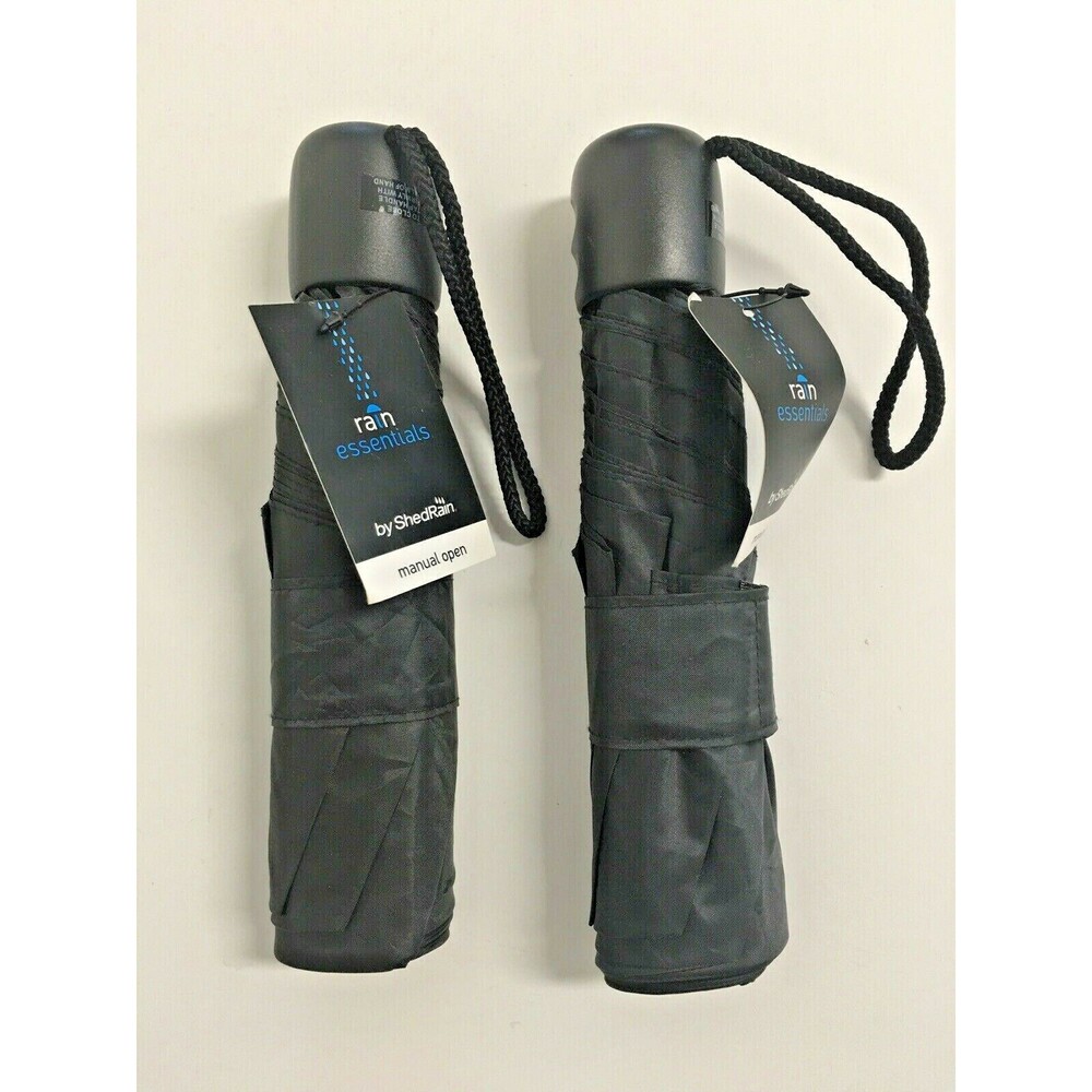 2 ShedRain Shed Rain Essentials Manual Open Umbrella Compact Black